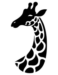 Giraffe silhouette design isolated on transparent background. Illustration for poster designs, stickers, decorations, or more