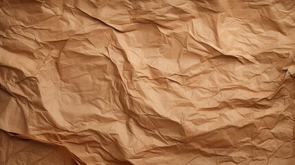 Crumpled brown craft paper background texture