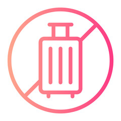no luggage gradient icon