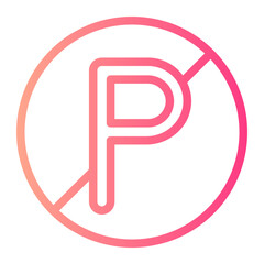 no parking gradient icon