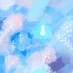 Abstract background for design of postcard, banner, presentation. Winter background with elements of winter decor