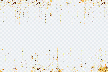 Scattered gold particles. Festive background or design element.