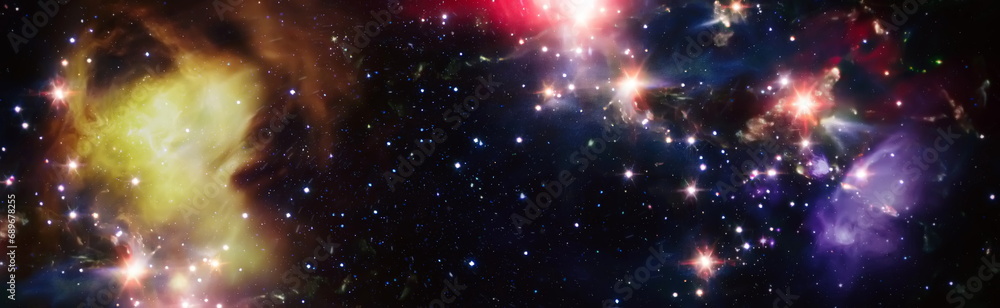 Wall mural high quality space background. starfield in outer space many light years far from the earth. element