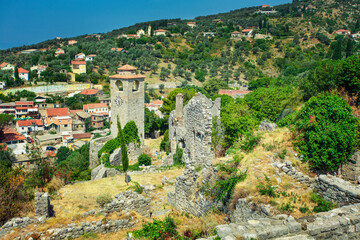 Fototapeta na wymiar Streets, houses, ruins and fortress walls of the old town Bar. Europe. Montenegro