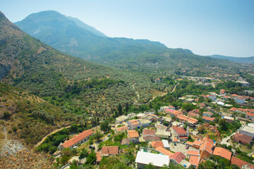 Streets, houses, ruins and fortress walls of the old town Bar. Europe. Montenegro