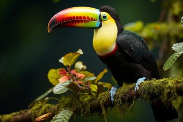Nature travel in Central America Keel billed Toucan in Panamas forested paradise
