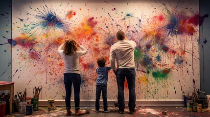Family Creativity in a Sunny Art Studio

