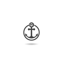 Anchor icon logo with shadow