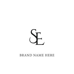 SE logo. S E design. White SE letter. SE, S E letter logo design. Initial letter SE linked circle uppercase monogram logo. S E letter logo vector design. 