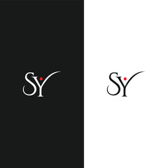 SY logo. S Y design. White SY letter. SY, S Y letter logo design. Initial letter SY linked circle uppercase monogram logo. S Y letter logo vector design. 
