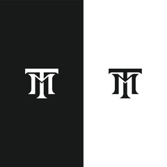 TM logo. T M design. White TM letter. TM, T M letter logo design. Initial letter TM linked circle uppercase monogram logo. T M letter logo vector design. 