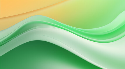 fictive abstract background 3D wavy green orange white