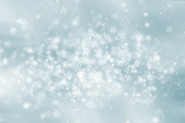 Fototapeta na wymiar white flake flare blur abstract background. snow bokeh christmas blurred beautiful shiny Christmas lights.