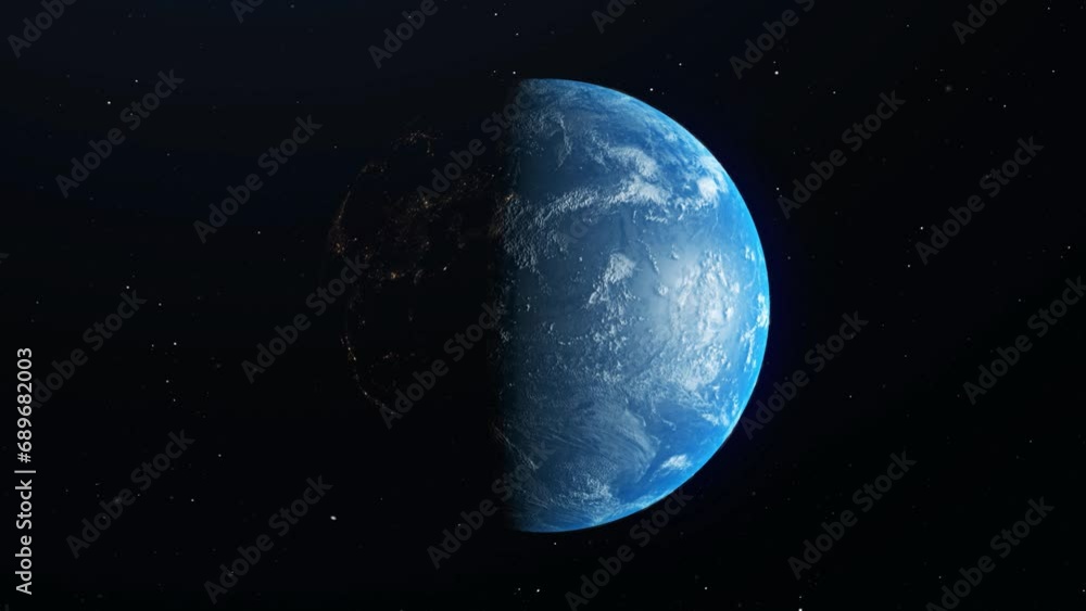 Wall mural beautiful earth rotation 360 degrees in outer space. elements of this image furnished by nasa.