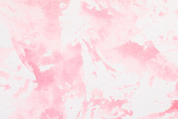 Abstract liquid art background. Pink watercolor translucent blots on white paper