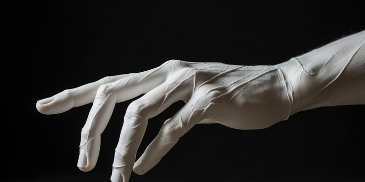 White plaster figure of a human hand
