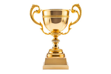 Gilded Trophy Isolated on Transparent Background. Ai