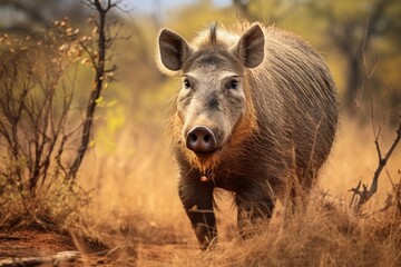 Common warthog in the national Park