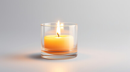 Obraz na płótnie Canvas burning candle in glass bowl