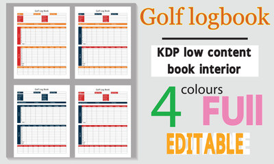 Golf  Score card and logbook.