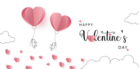 Vector happy valentines day. hand lettering valentine card banner design