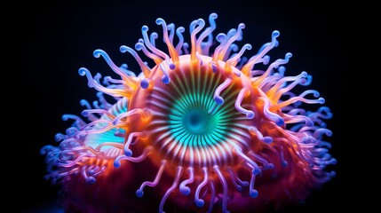 Obraz premium Underwater coral reefs that glow are a natural way to decorate.