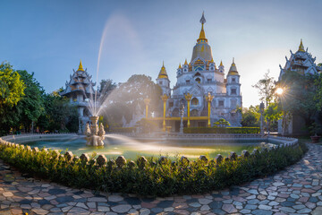 March 26, 2023- District 9, Ho Chi Minh City: Buu Long Pagoda is a temple with a combination of...