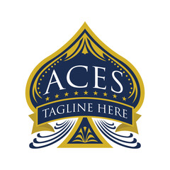 Aces logo vector illustration in decorative style