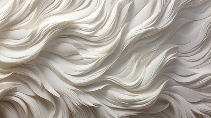 Obraz premium A mesmerizing blend of movement and purity, the white paper with wavy lines invites us to explore the untamed depths of our imagination