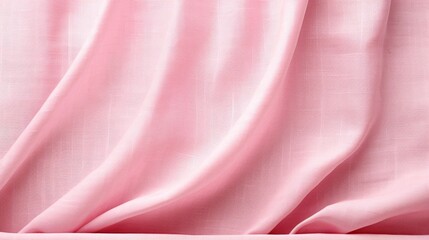 Obraz premium A delicate veil of rosy fabric, cascading like a waterfall of silk, evoking a sense of softness and femininity in its drape, reminiscent of a luxurious curtain adorning a lavish boudoir