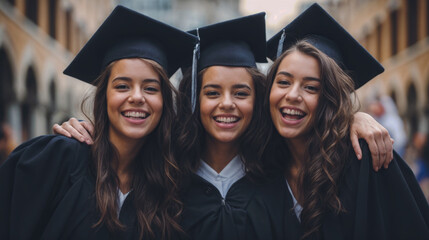 Obraz premium Photo of a happy, proud young women who has just graduated from university
