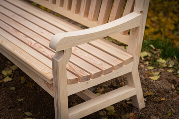 English style bench garden made of handmade solid wood.