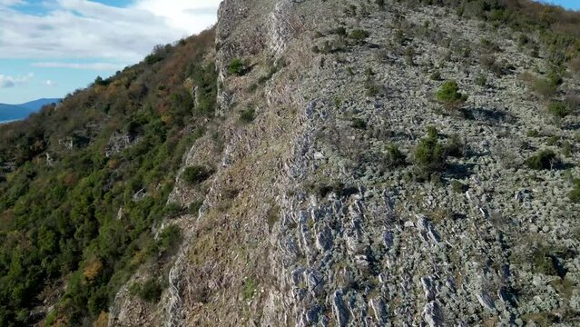 Drone view of the green Montenegro mountains