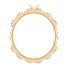 Gold frame sign isolated on white background vector.