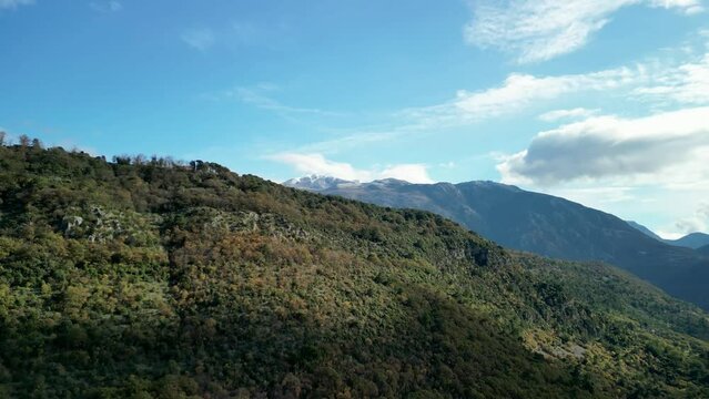 Drone view of the green Montenegro mountains