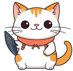 Cat with toy fish