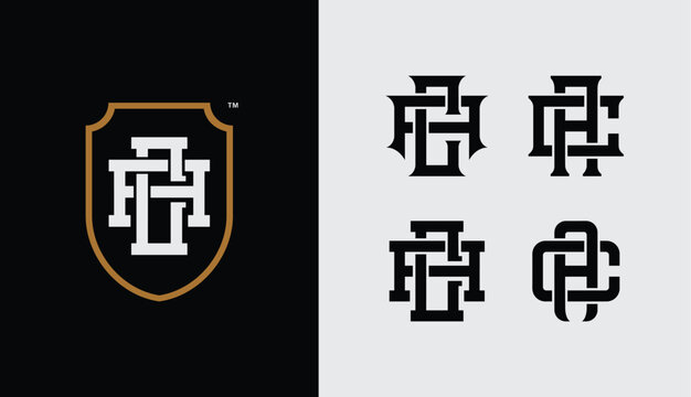 Monogram collection letter AC or CA with shield, interlock, modern style good for brand, clothing, apparel, streetwear, baseball, basketball, football and etc