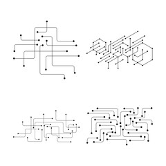 futuristic technology icon on isolated white background