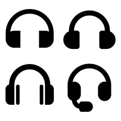 illustration of headphone icon on isolated white background