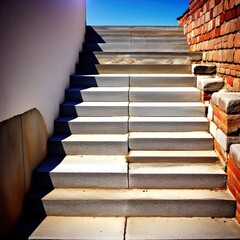 A flight of stone stairs outdoors. Great for stories of travel, adventure, mystery, religion, architecture and more. 