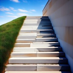 A flight of stone stairs outdoors. Great for stories of travel, adventure, mystery, religion, architecture and more. 
