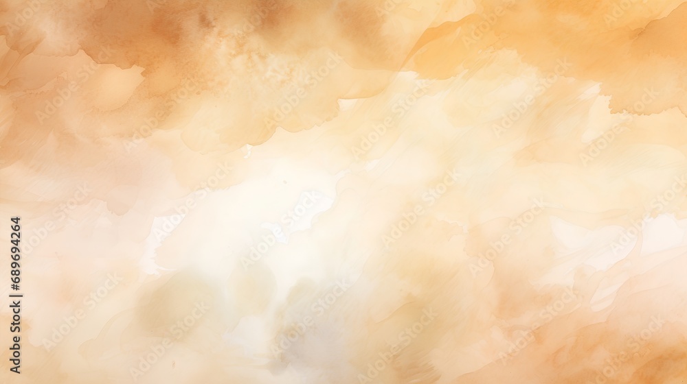 Poster an artistic abstract watercolor background with a harmonious blend of beige tones, creating a soft, 
