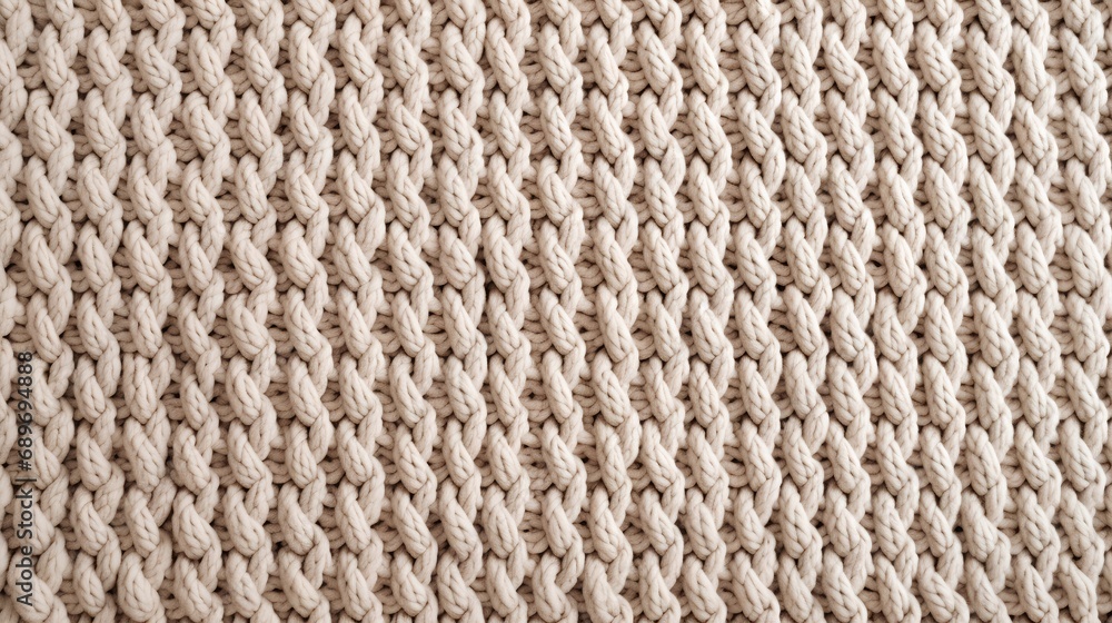 Poster a highresolution image showcasing a beautifully knitted background with a pattern in soothing beige 