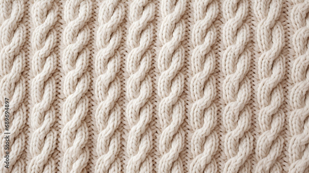 Poster a highresolution image showcasing a beautifully knitted background with a pattern in soothing beige 