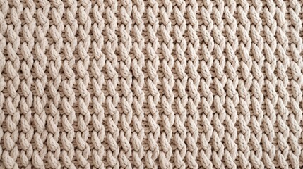 A highresolution image showcasing a beautifully knitted background with a pattern in soothing beige tones, exemplifying aesthetic minimalism and the charm of simple handcrafted textures.