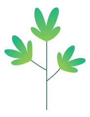 Flat minimal leaf of bush, shrub, tree, wild plant icon. Cartoon park or garden, spring landscape element. Environmental colorful isolated vegetation