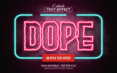 Dope pink line neon light text effect editable