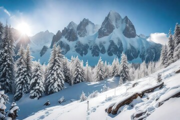 Obraz premium snow covered mountains