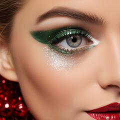 Obraz premium Female beautiful eyes close-up,created with Generative AI tecnology.