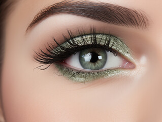 Obraz premium Female beautiful eyes close-up,created with Generative AI tecnology.